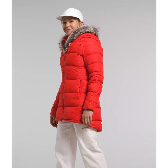 North Face TNF Dreamer Parkina 600 Down Winter Jacket Coat Red New sz medium - Picture 2 of 16